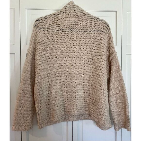 Aerie beige open knit wool blend cowl neck sweater size xs - Picture 5 of 9